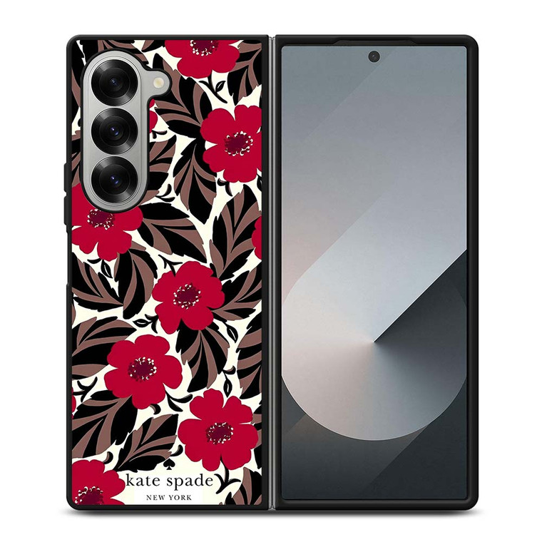 KATE SPADE NEW YORK LOGO RED ROSES Samsung Galaxy Z Fold 6 Case Cover