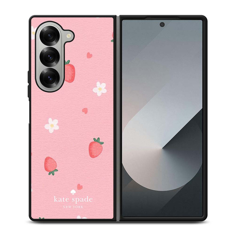KATE SPADE NEW YORK LOGO STRAWBERRIES Samsung Galaxy Z Fold 6 Case Cover