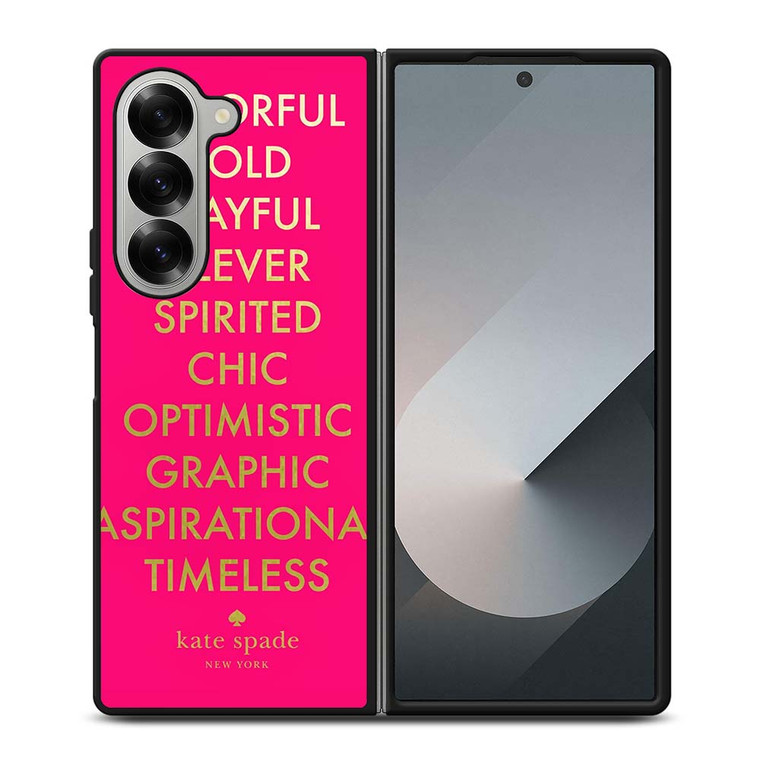 KATE SPADE NEW YORK QUOTES PINK Samsung Galaxy Z Fold 6 Case Cover