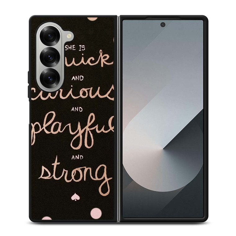 KATE SPADE NEW YORK QUOTES POLKADOT Samsung Galaxy Z Fold 6 Case Cover