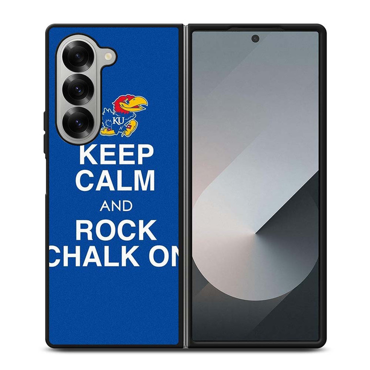 KEEP CALM AND ROCK CHALK KANSAS JAYHAWKS Samsung Galaxy Z Fold 6 Case Cover