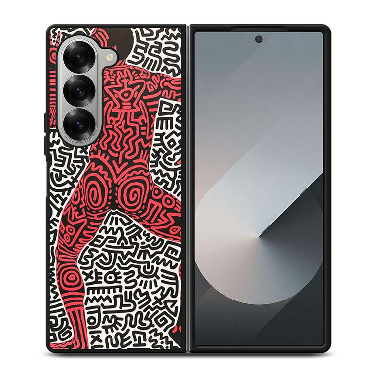 KEITH HARING ART INTO 84 Samsung Galaxy Z Fold 6 Case Cover