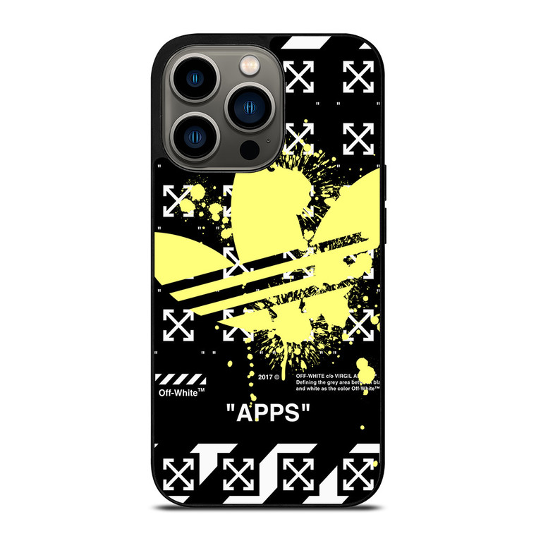 OFF WHITE X ADIDAS YELLOW iPhone 13 Pro Case Cover