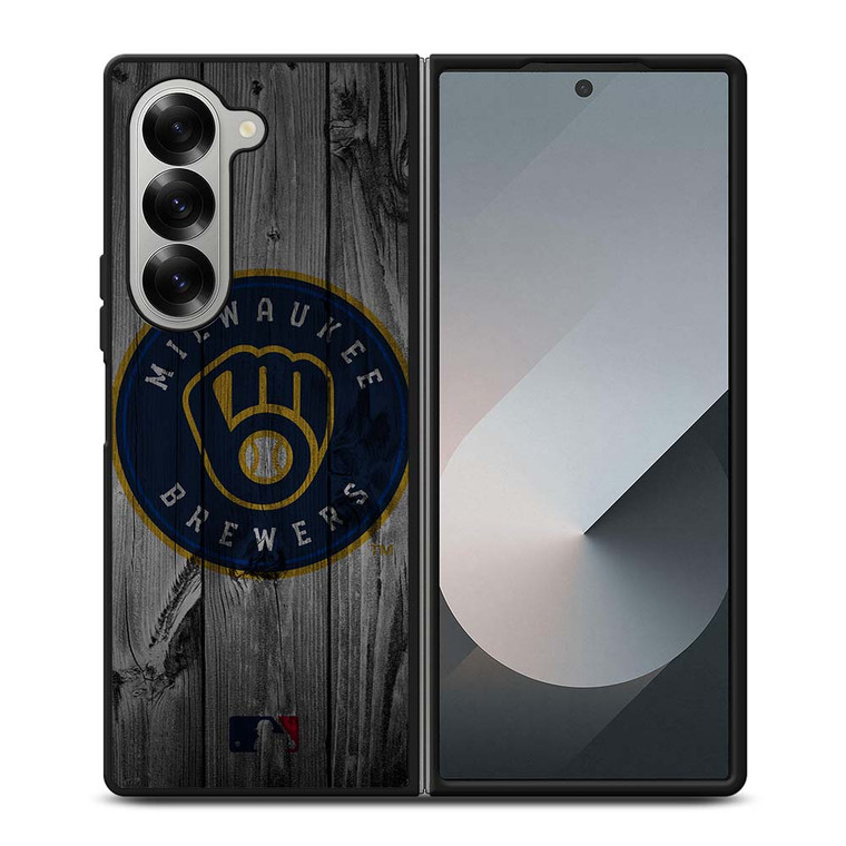 MILWAUKEE BREWERS BASEBALL MLB WOOD LOGO Samsung Galaxy Z Fold 6 Case Cover