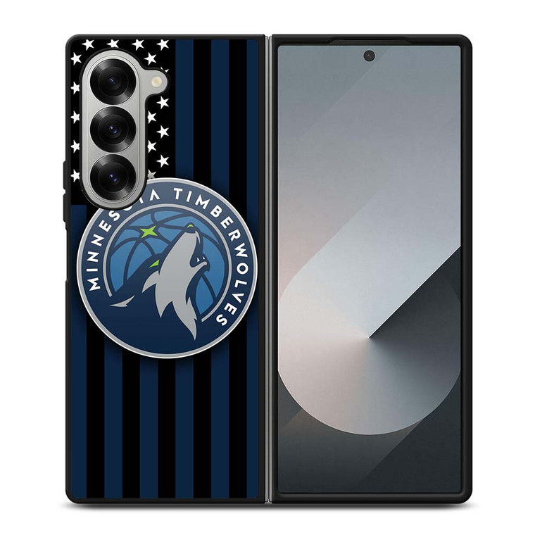 MINNESOTA TIMBERWOLVES NBA USA FLAG Samsung Galaxy Z Fold 6 Case Cover