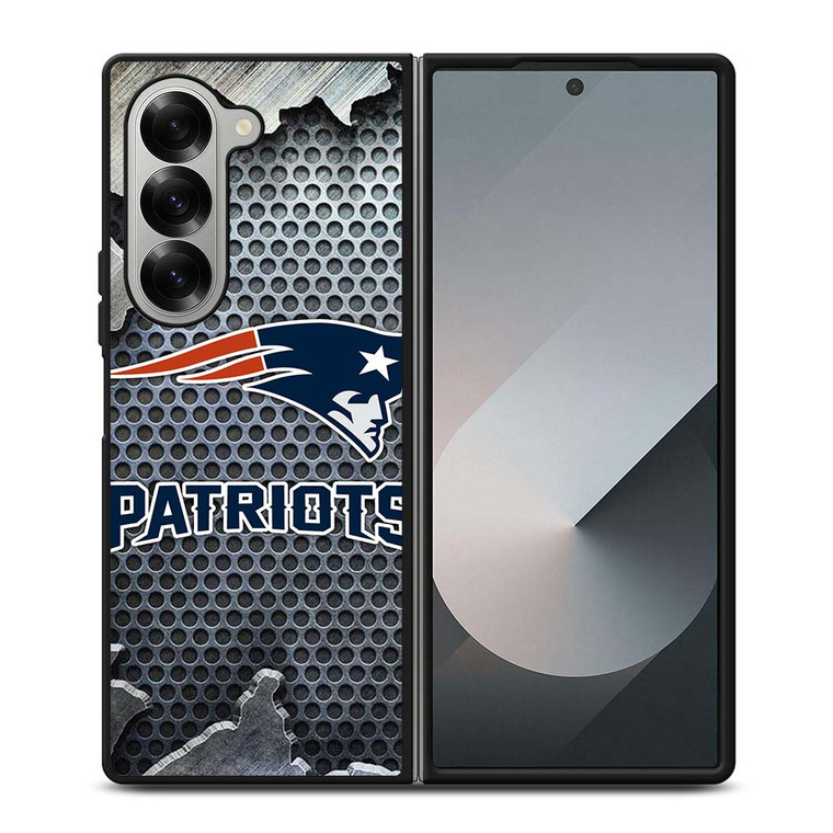 NEW ENGLAND PATRIOTS BROKEN METAL Samsung Galaxy Z Fold 6 Case Cover