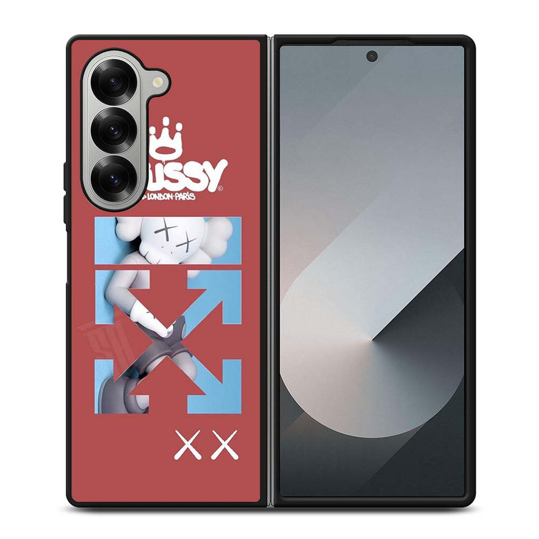OFF WHITE STUSSY KAWS LOGO Samsung Galaxy Z Fold 6 Case Cover