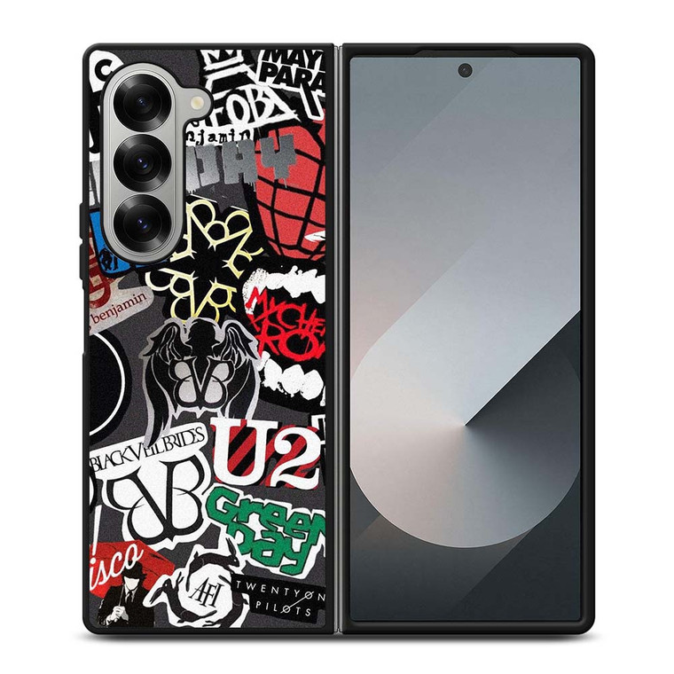 PUNK ROCK BAND COLLAGE Samsung Galaxy Z Fold 6 Case Cover