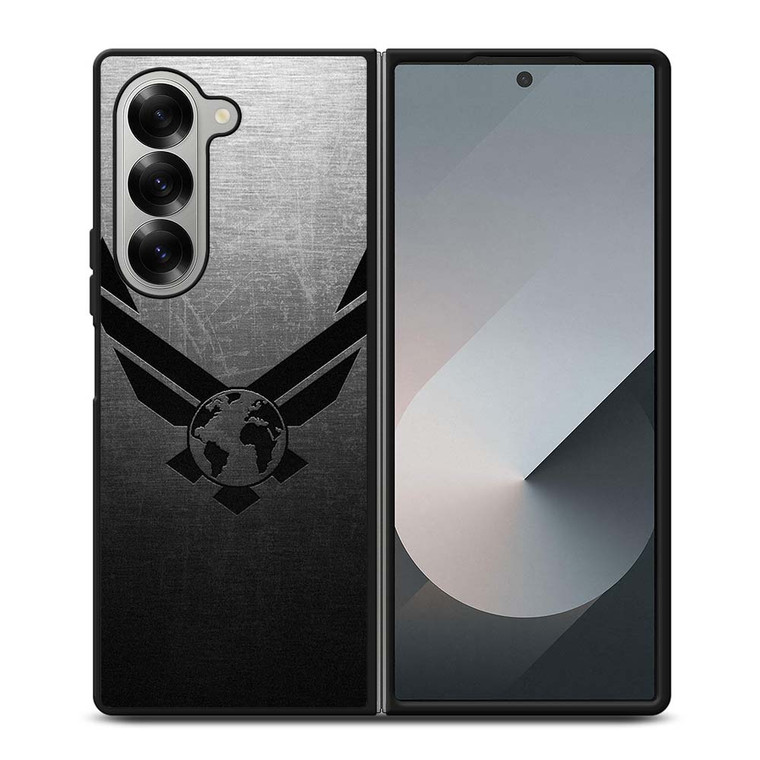 USAF UNITED STATES AIR FORCES LOGO METAL Samsung Galaxy Z Fold 6 Case Cover