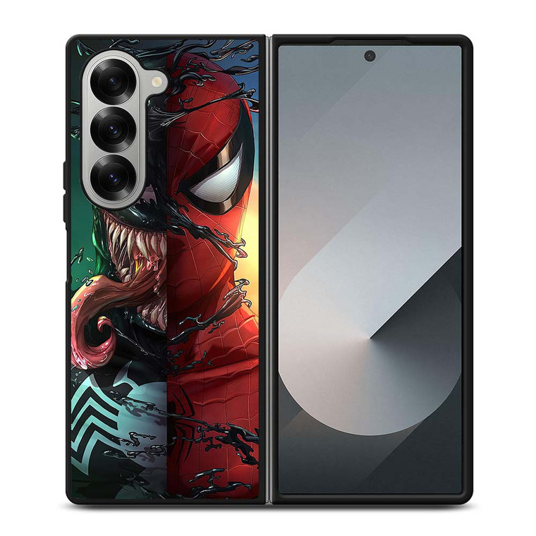 VENOM V SPIDERMAN FACE SUPERHERO MARVEL COMICS Samsung Galaxy Z Fold 6 Case Cover