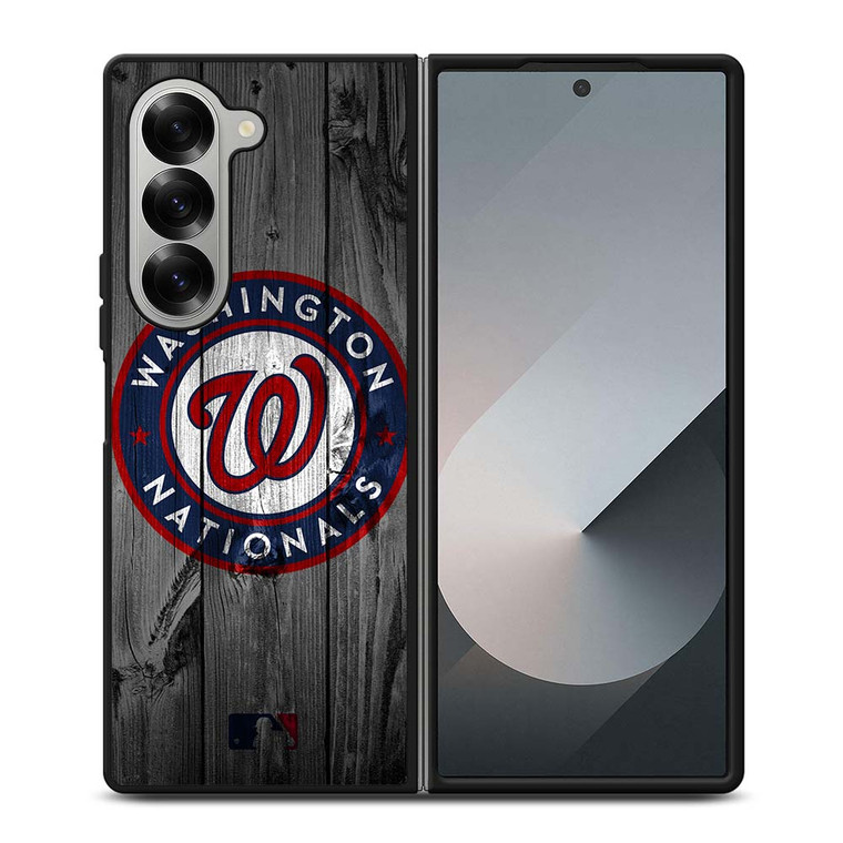 WASHINGTON NATIONALS BASEBALL MLB WOOD LOGO Samsung Galaxy Z Fold 6 Case Cover