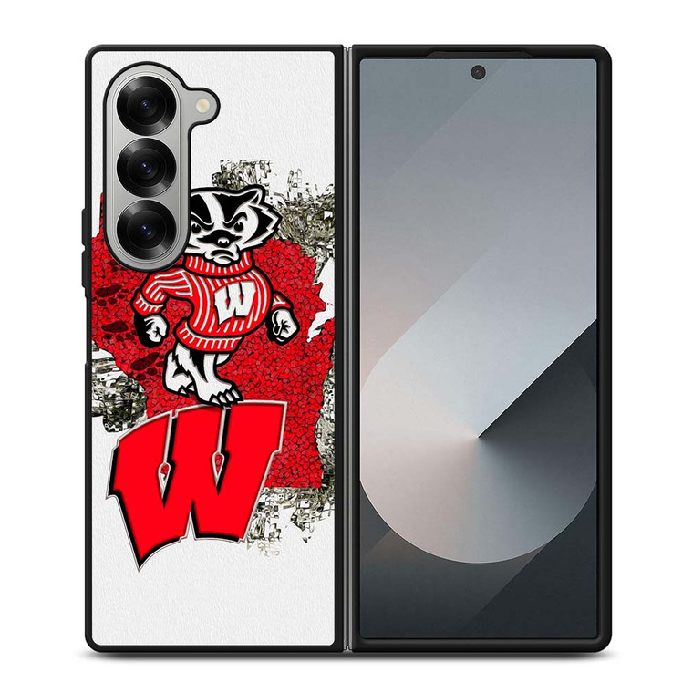 WISCONSIN BADGERS UNIVERSITY FOOTBALL LOGO Samsung Galaxy Z Fold 6 Case Cover