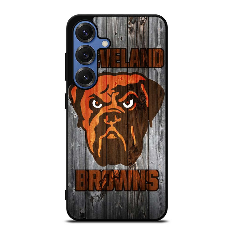 CLEVELAND BROWNS NFL FOOTBALL WOODEN LOGO Samsung Galaxy S25 Case Cover
