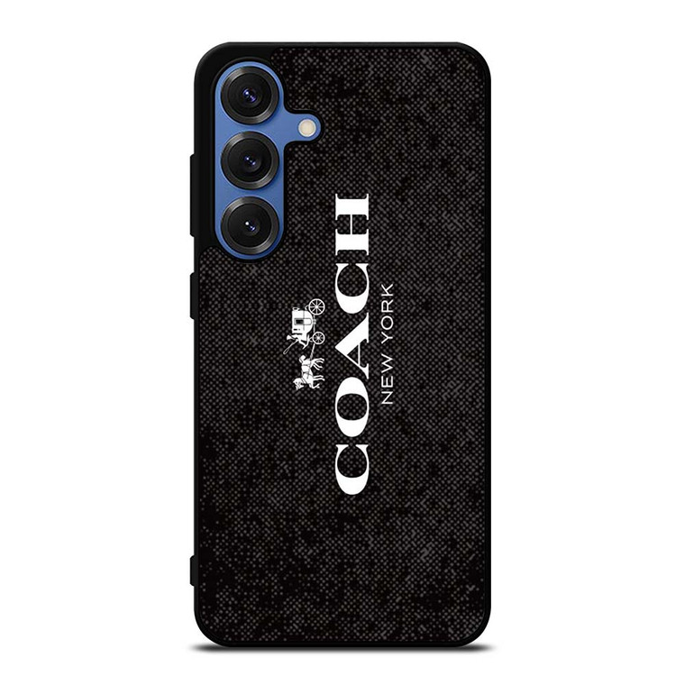 COACH NEW YORK LOGO ON BLACK FABRIC Samsung Galaxy S25 Case Cover