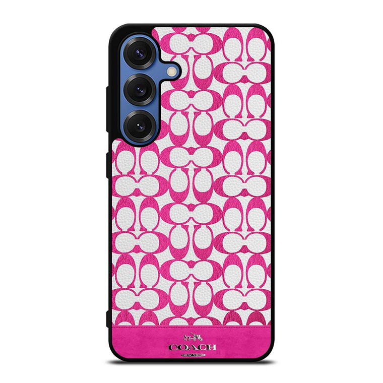 COACH NEW YORK LOGO PATTERN PINK EMBLEM Samsung Galaxy S25 Case Cover
