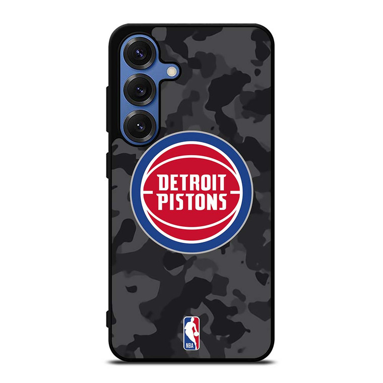 DETROIT PISTONS BLACK CAMO Samsung Galaxy S25 Case Cover