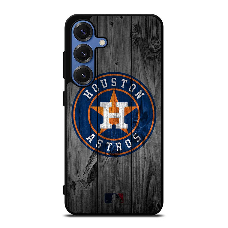 HOUSTON ASTROS BASEBALL MLB WOOD LOGO Samsung Galaxy S25 Case Cover