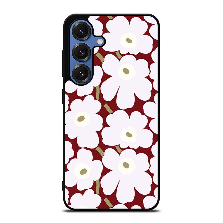 MARIMEKO HERITAGE WHITE RED FLOWER Samsung Galaxy S25 Case Cover