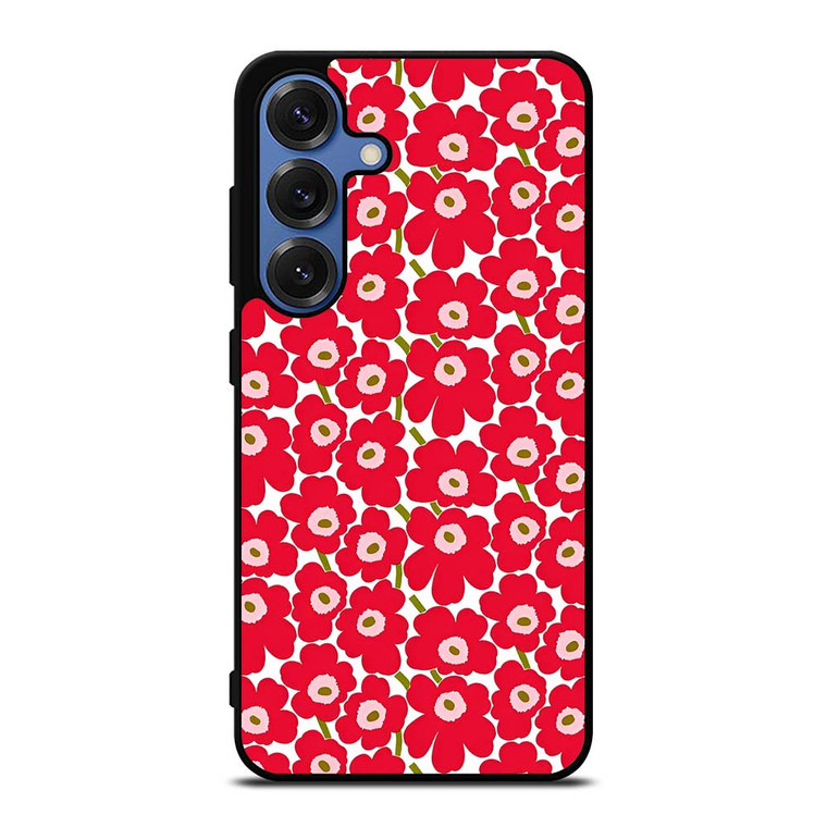 MARIMEKO PATTERN RED POPPY FLOWER Samsung Galaxy S25 Case Cover