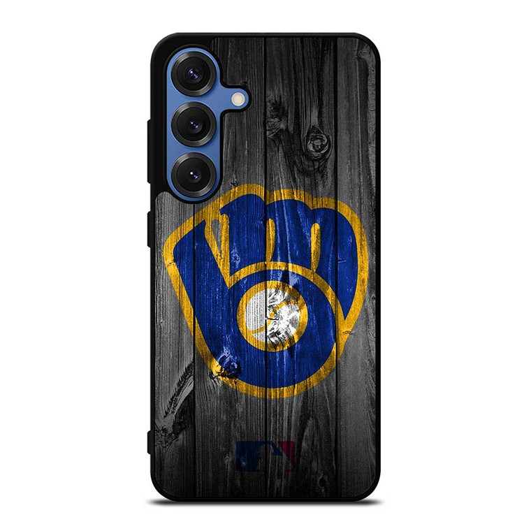 MILWAUKEE BREWERS MLB BASEBALL WOODEN LOGO Samsung Galaxy S25 Case Cover