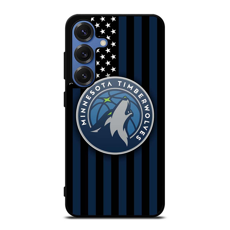 MINNESOTA TIMBERWOLVES NBA USA FLAG Samsung Galaxy S25 Case Cover