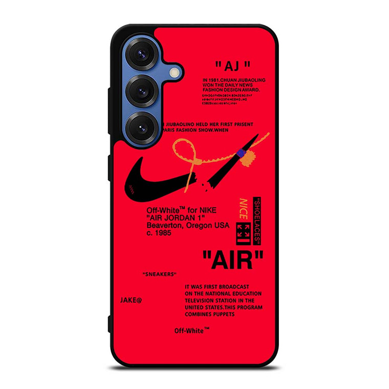 NIKE AIR OFF WHITE RED Samsung Galaxy S25 Case Cover
