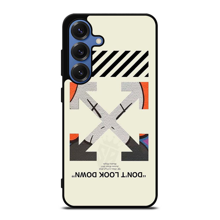 OFF WHITE KAWS LOGO DONT LOOK DOWN Samsung Galaxy S25 Case Cover