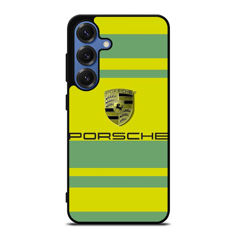 PORSCHE CAR LOGO YELLOW GREEN ICON Samsung Galaxy S25 Case Cover