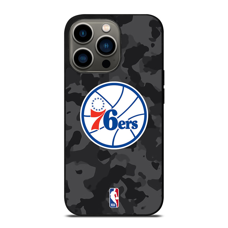 PHILADELPHIA 76ERS BLACK CAMO iPhone 13 Pro Case Cover