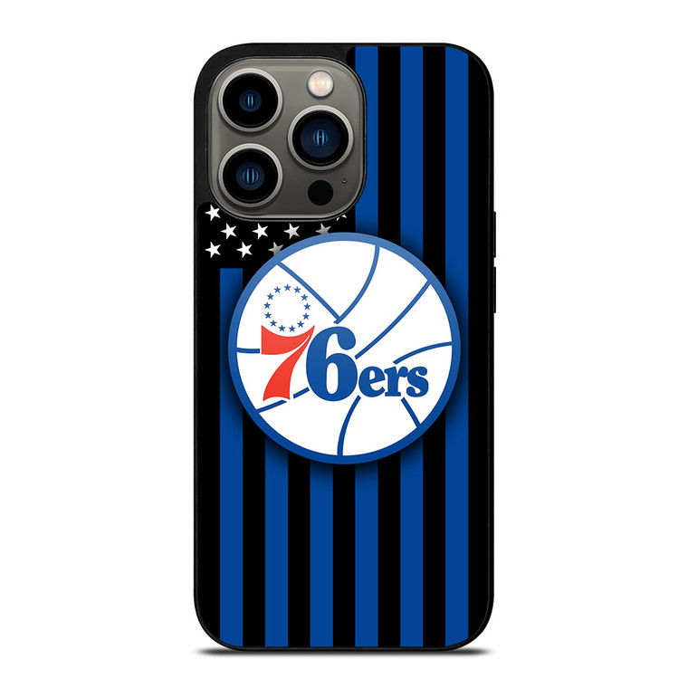 PHILADELPHIA 76ERS NBA USA FLAG iPhone 13 Pro Case Cover