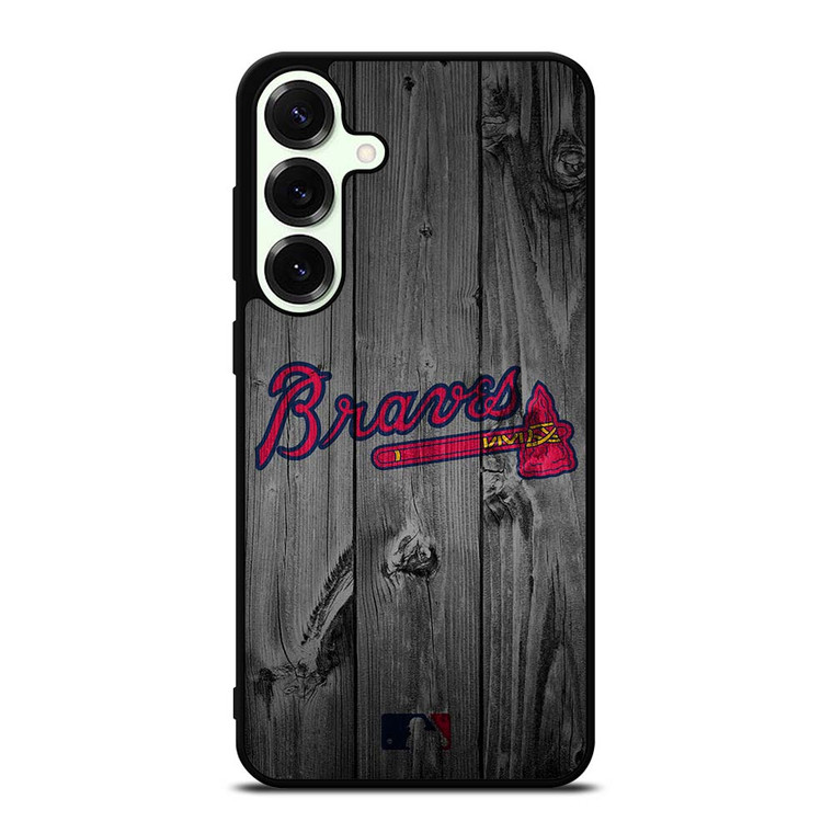 ATLANTA BRAVES BASEBALL MLB WOOD LOGO Samsung Galaxy S25 Plus Case Cover