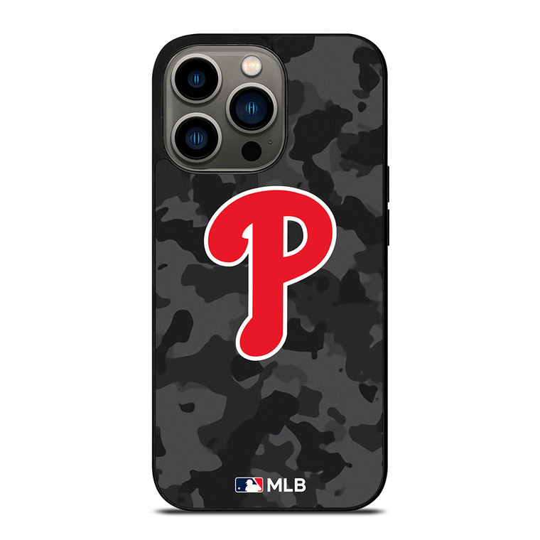 PHILADELPHIA PHILLIES BASEBALL BLACK CAMO iPhone 13 Pro Case Cover PHILADELPHIA PHILLIES BASEBALL BLACK CAMO iPhone 13 Pro Case Cover
