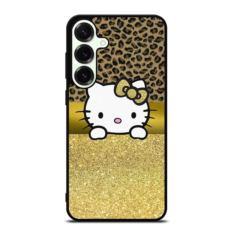 HELLO KITTY GOLD GLITTER LEOPARD Samsung Galaxy S25 Plus Case Cover