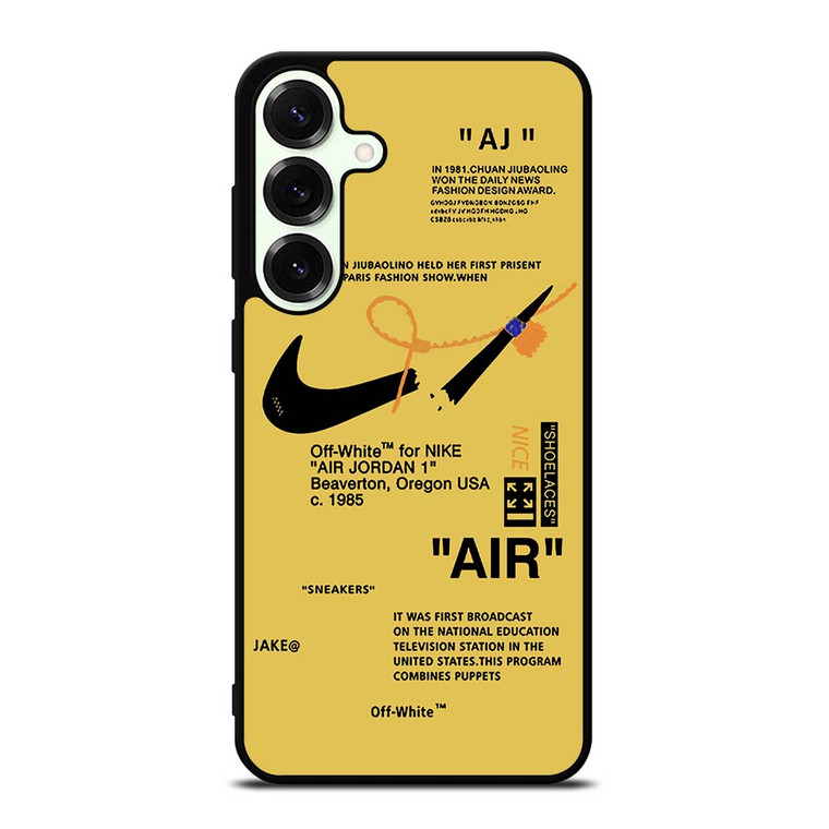 NIKE AIR OFF WHITE YELLOW Samsung Galaxy S25 Plus Case Cover