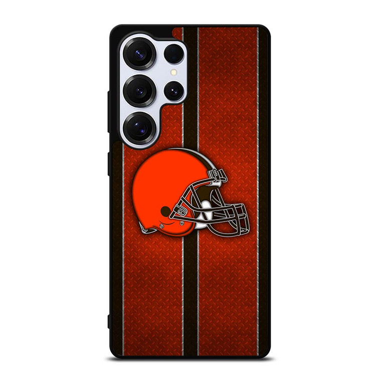 CLEVELAND BROWNS NFL METAL STRIPE Samsung Galaxy S25 Ultra Case Cover