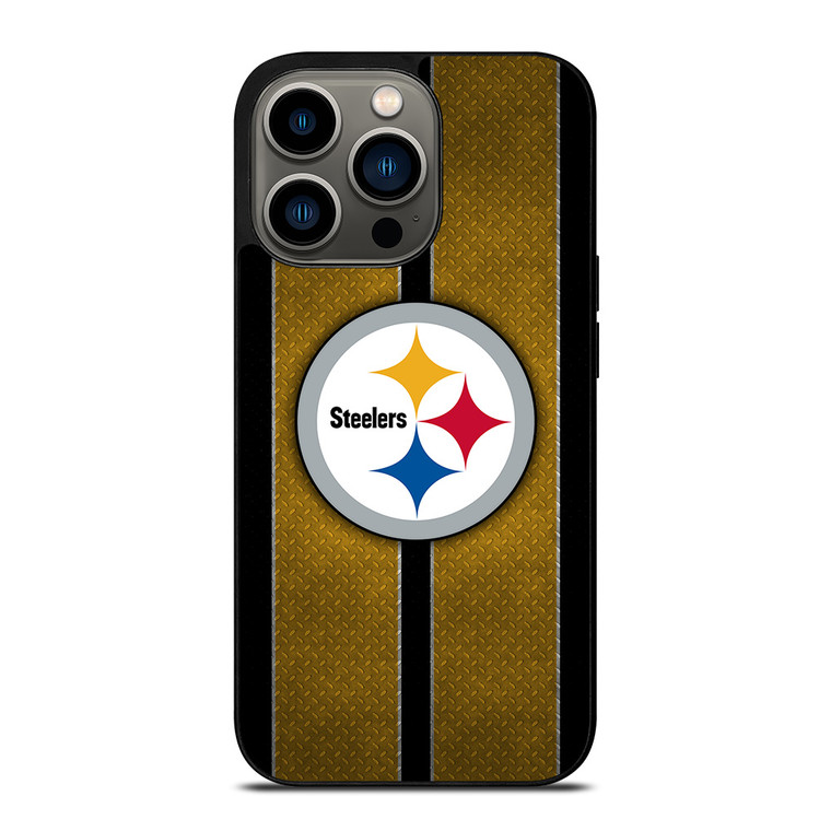 PITTSBURGH STEELERS NFL METAL STRIPE iPhone 13 Pro Case Cover