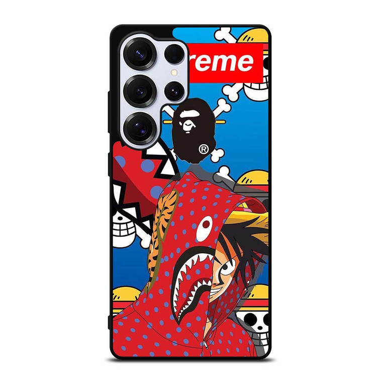 LUFFY ONE PIECE SUPREME BAPE Samsung Galaxy S25 Ultra Case Cover