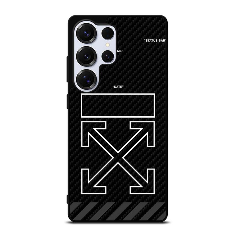 OFF WHITE LOGO TIME DATE CARBON Samsung Galaxy S25 Ultra Case Cover