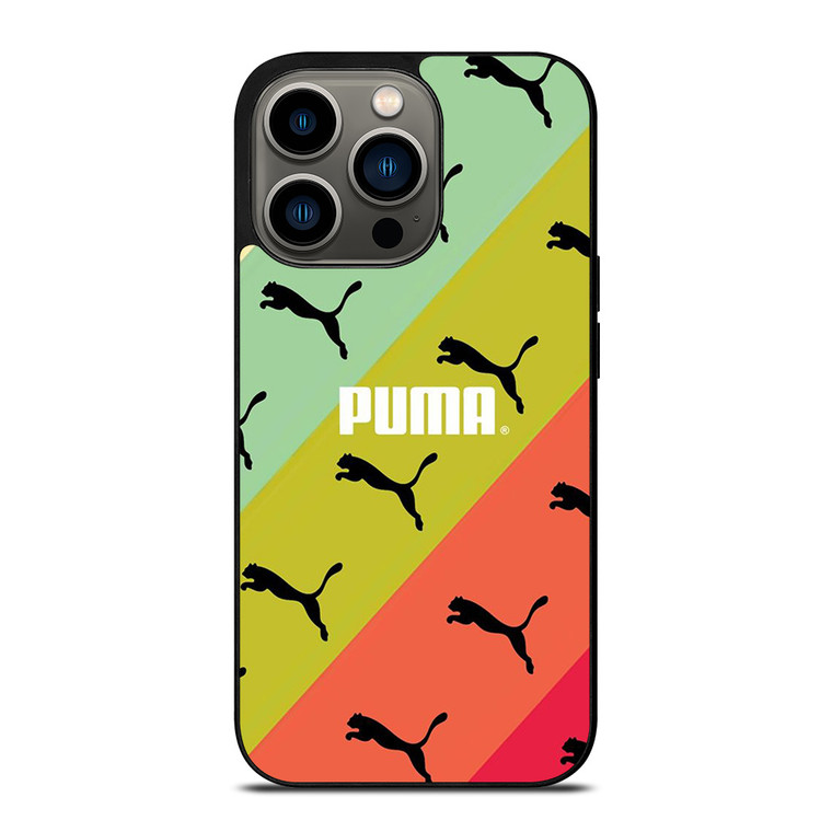 PUMA LOGO STRIPE PATTERN iPhone 13 Pro Case Cover