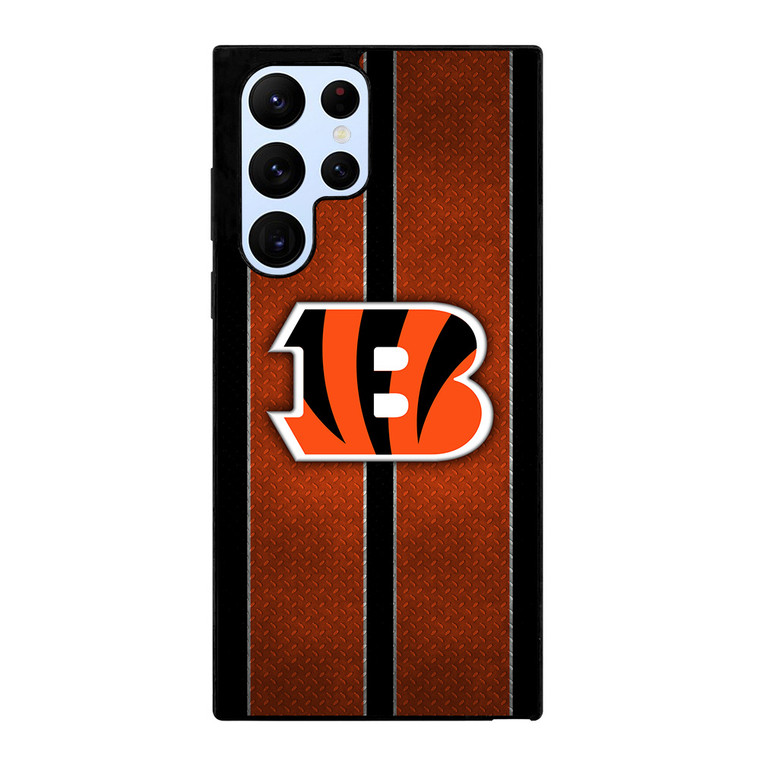 CINCINNATI BENGALS NFL METAL STRIPE Samsung Galaxy S22 Ultra Case Cover CINCINNATI BENGALS NFL METAL STRIPE Samsung Galaxy S22 Ultra Case Cover