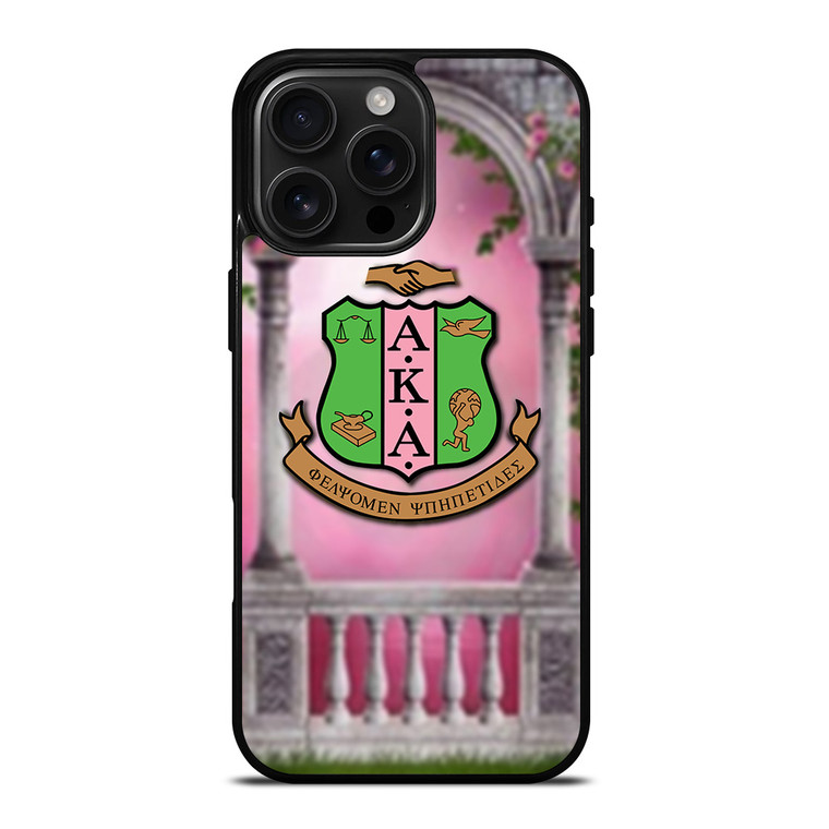 AKA PINK AND GREEN LOGO iPhone 16 Pro Max Case Cover