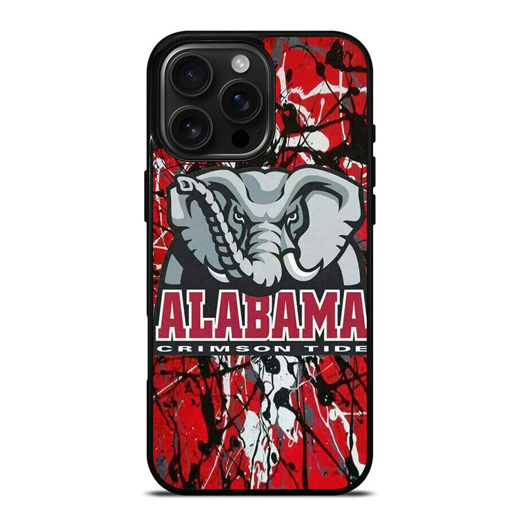 ALABAMA CRIMSON TIDE SPLASHED LOGO iPhone 16 Pro Max Case Cover