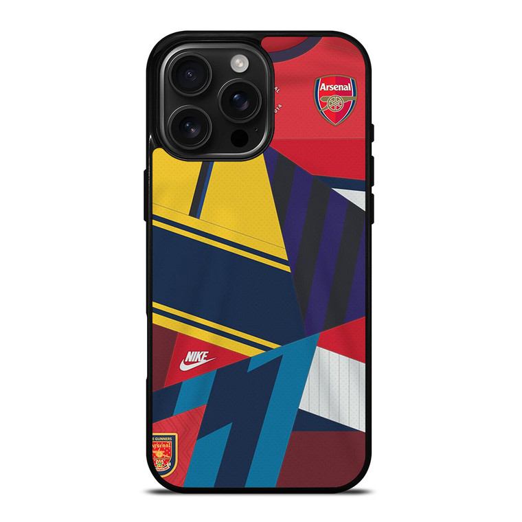 ARSENAL FC RETRO JERSEY COLLAGE iPhone 16 Pro Max Case Cover