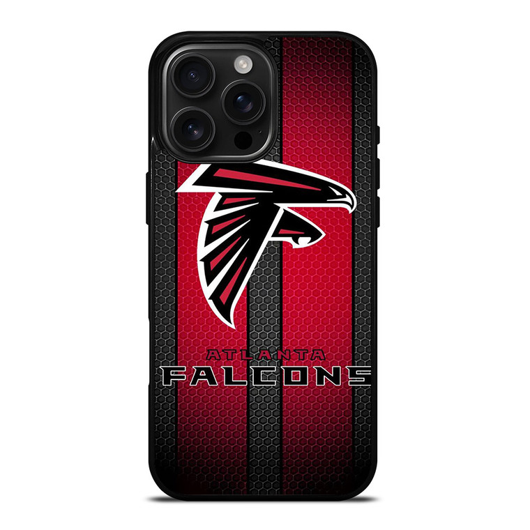 ATLANTA FALCONS METAL LOGO NFL iPhone 16 Pro Max Case Cover
