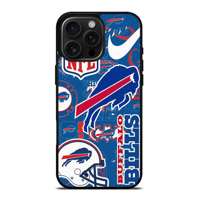 BUFFALO BILLS NFL STICKER BOMB iPhone 16 Pro Max Case Cover