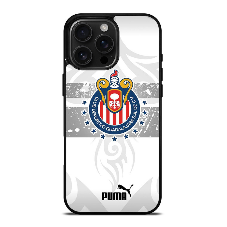 CLUB DEPORTIVO GUADALAJARA PUMA WHITE iPhone 16 Pro Max Case Cover