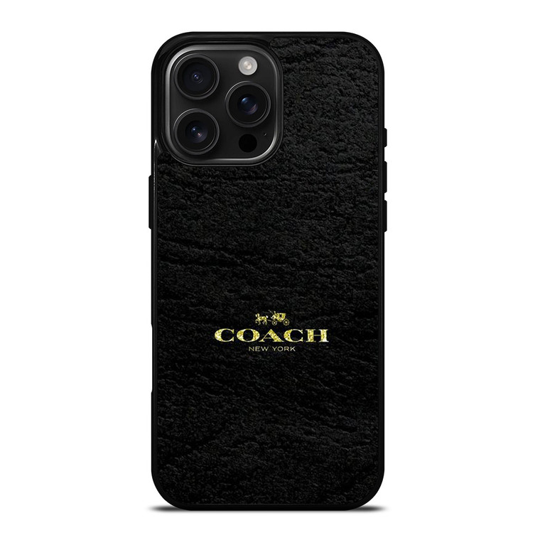 COACH LOGO TEXTURE BLACK iPhone 16 Pro Max Case Cover