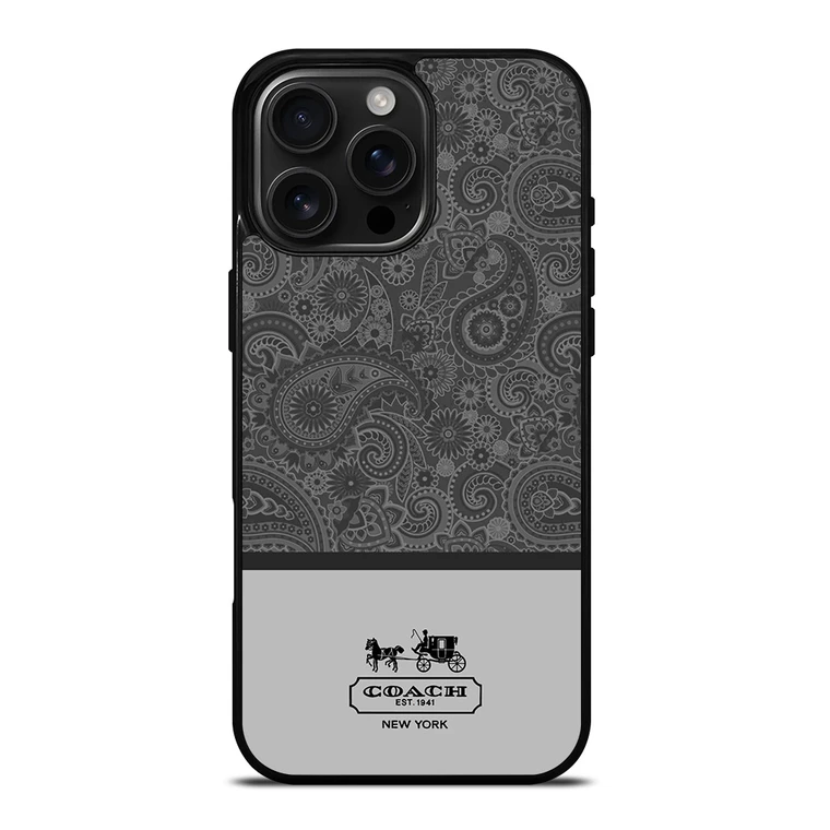 COACH NEW YORK GREY BATIK iPhone 16 Pro Max Case Cover