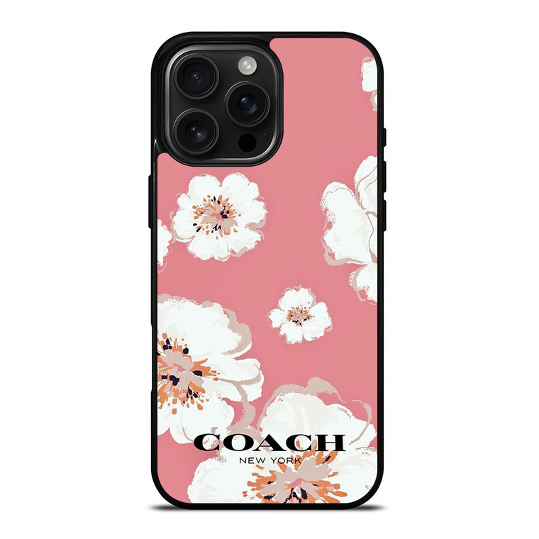 COACH NEW YORK PINK FLOWER iPhone 16 Pro Max Case Cover