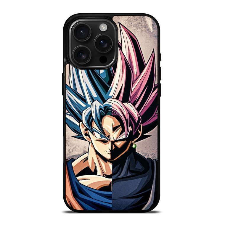 DRAGON BALL GOKU AND BLACK GOKU FACE iPhone 16 Pro Max Case Cover